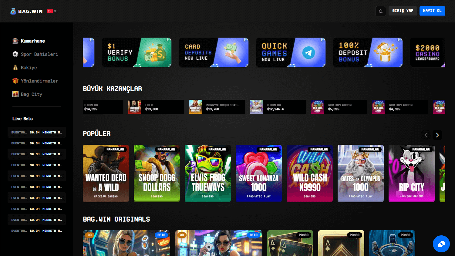 Bag.win Casino Desktop screenshot